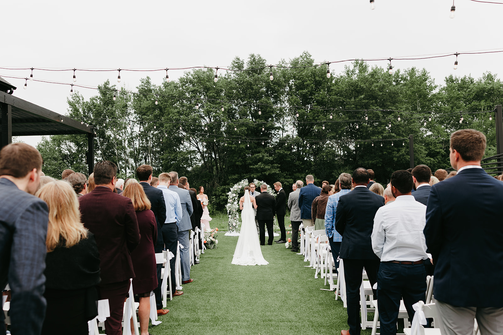 white and sable wedding