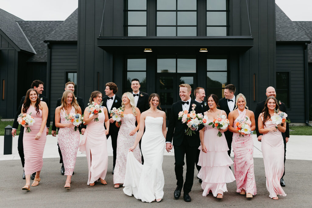 white and sable wedding