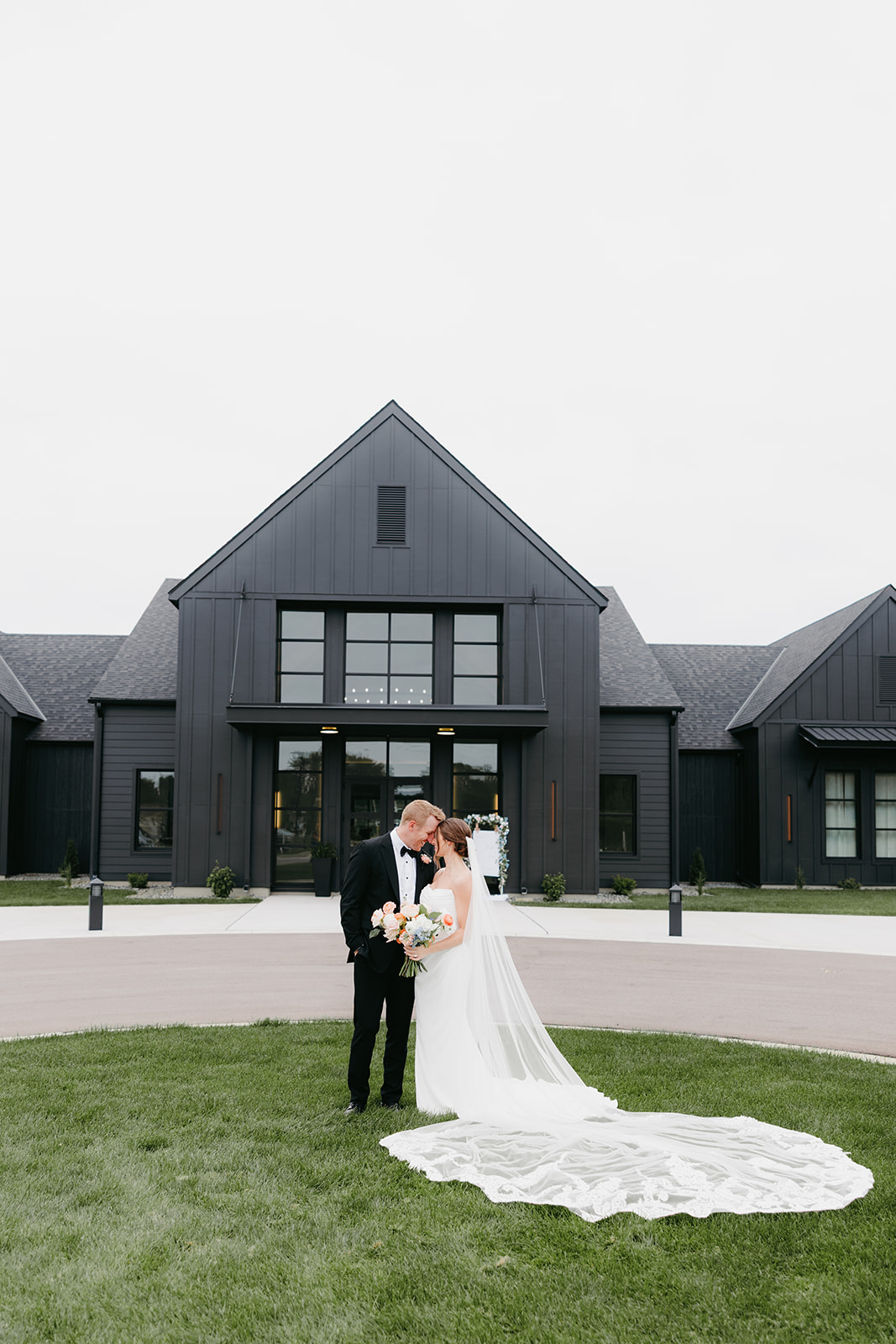 white and sable wedding