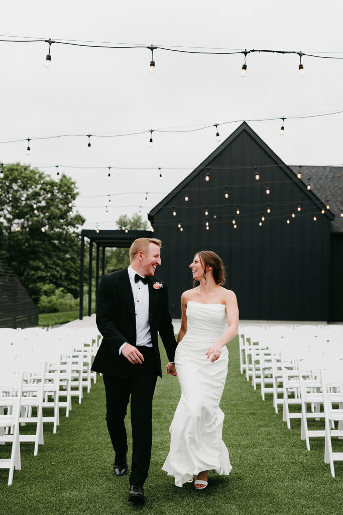 white and sable wedding