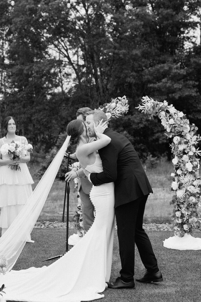 white and sable wedding