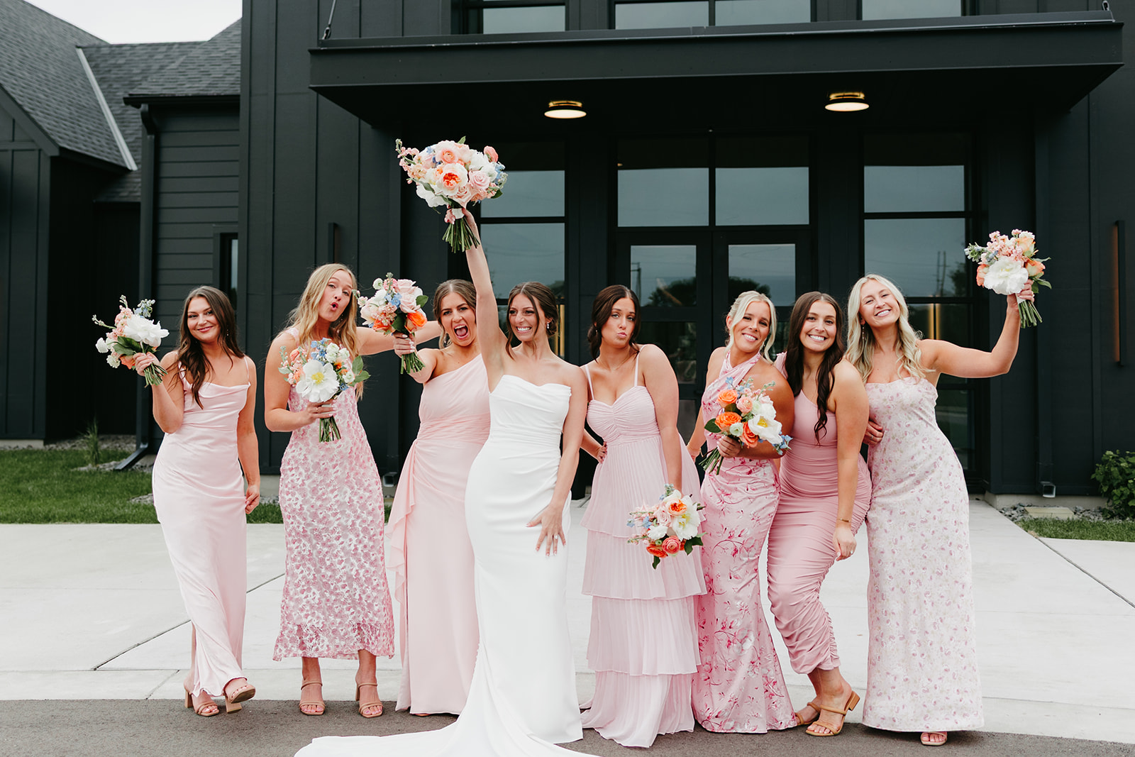 white and sable wedding