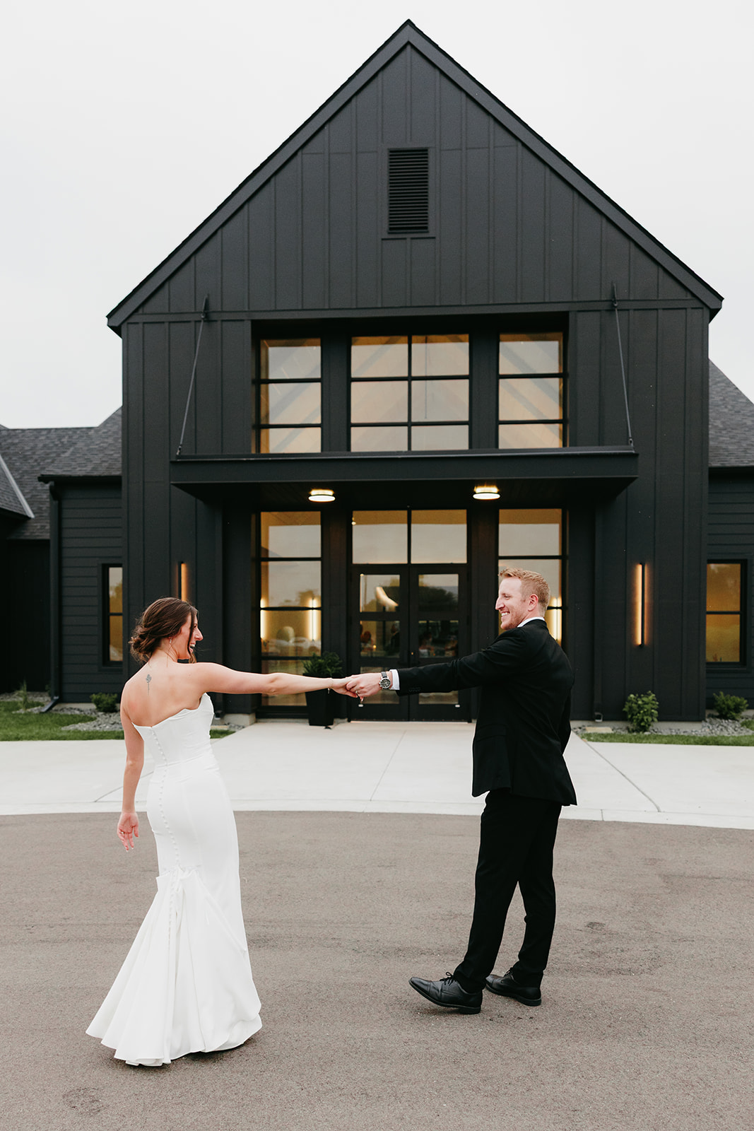 white and sable wedding