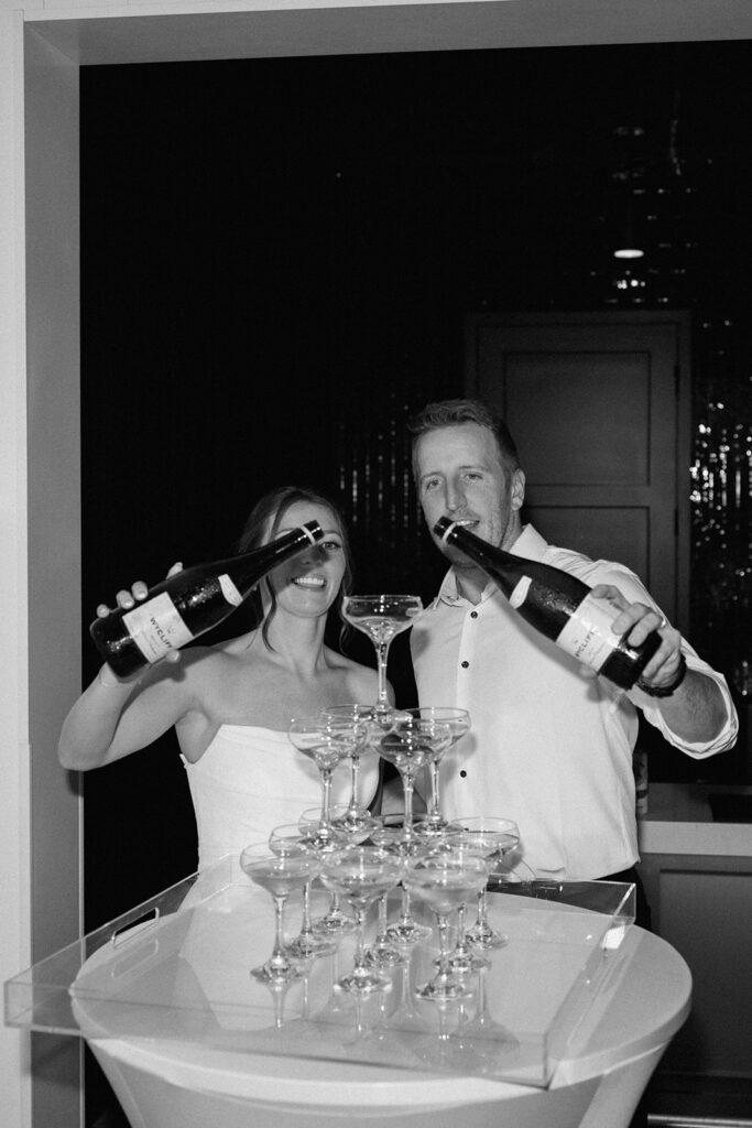 white and sable wedding