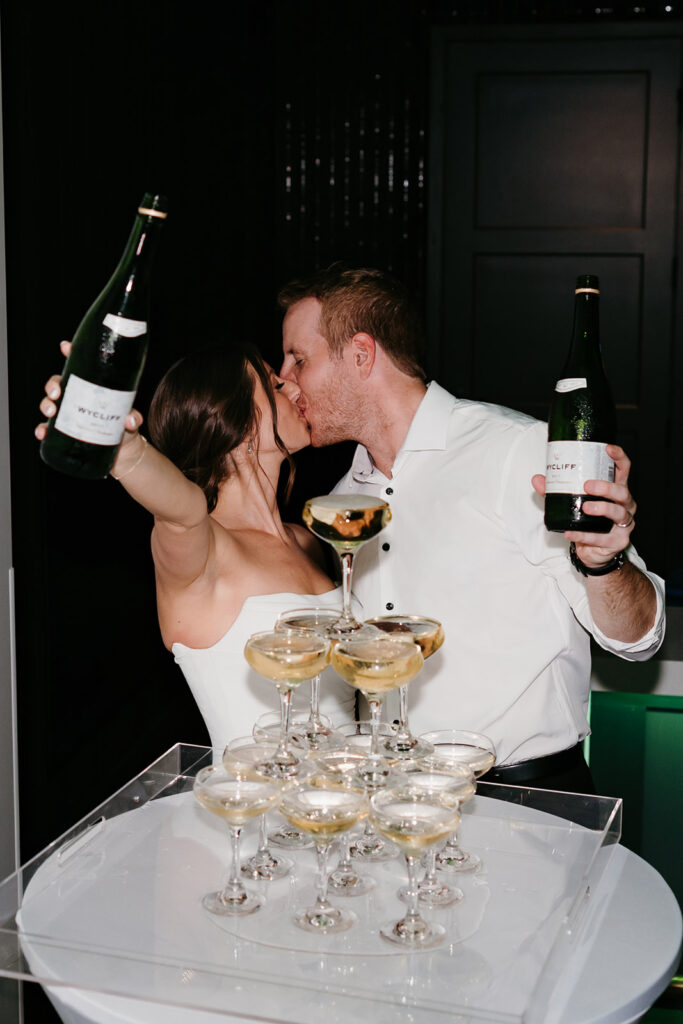 white and sable wedding