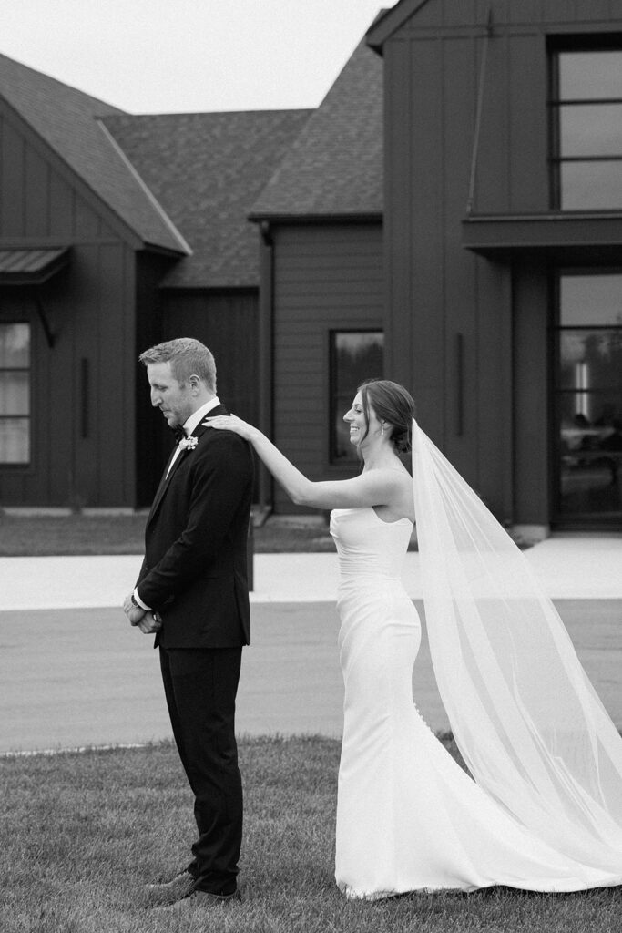 white and sable wedding