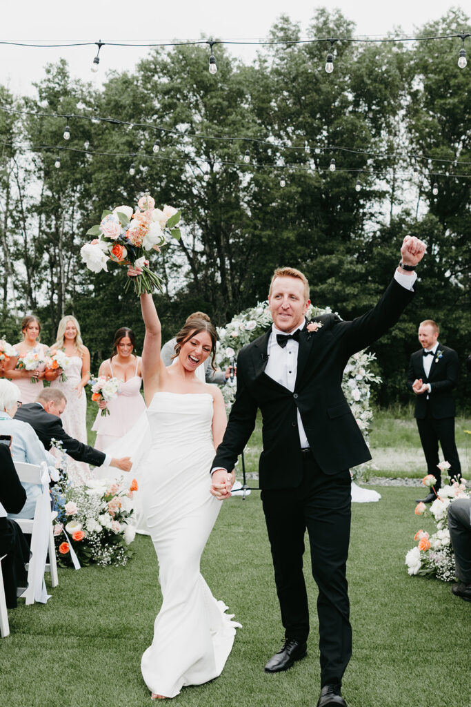 white and sable wedding