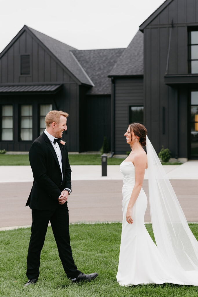 white and sable wedding