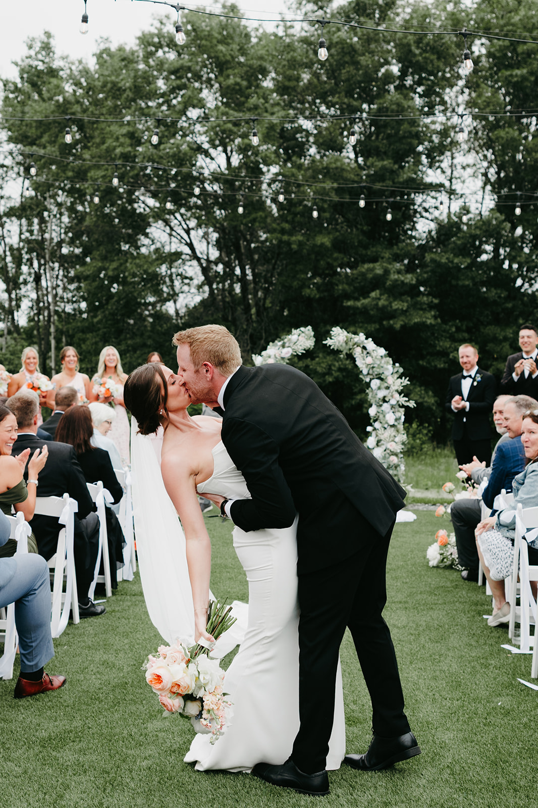 white and sable wedding