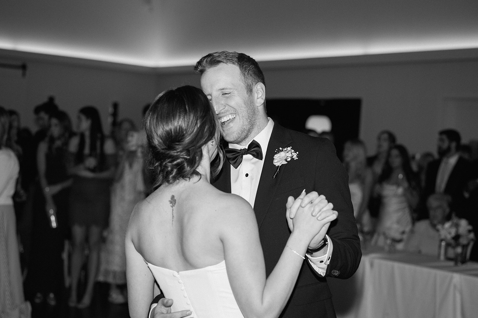 white and sable wedding