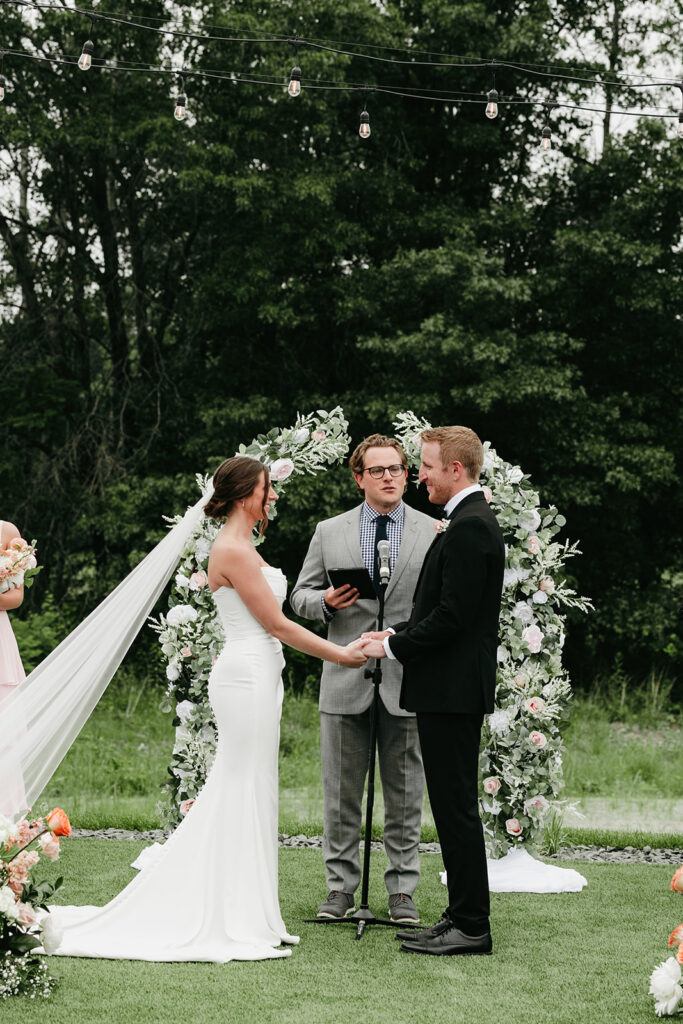 white and sable wedding