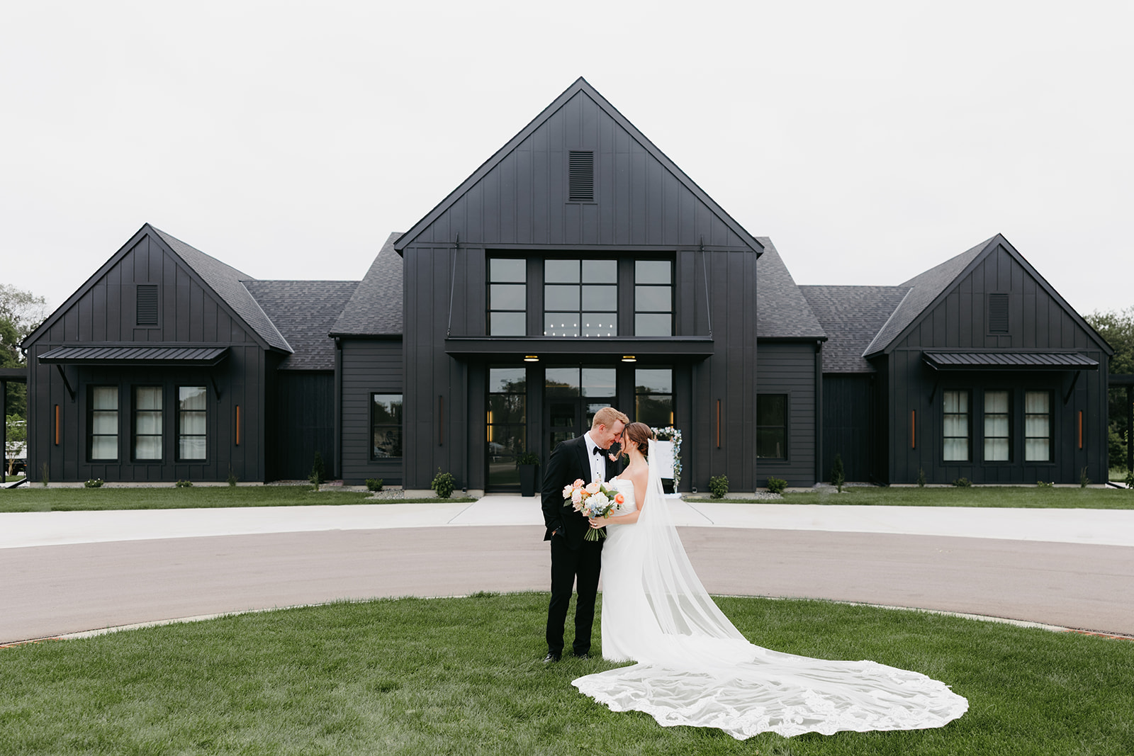 white and sable wedding